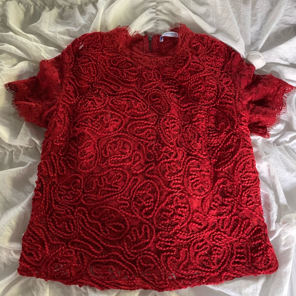 Zara Textured Red Top - Small
